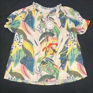 Umgee Multicolor Leaf Print Kids Blouse